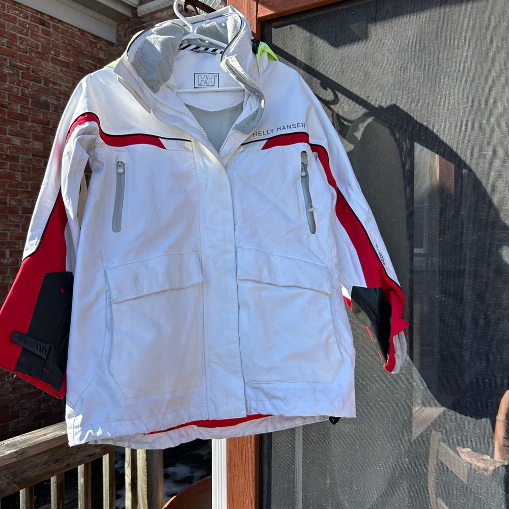 Helly Hansen Women's White and Red Sailing Jacket Small⛵️